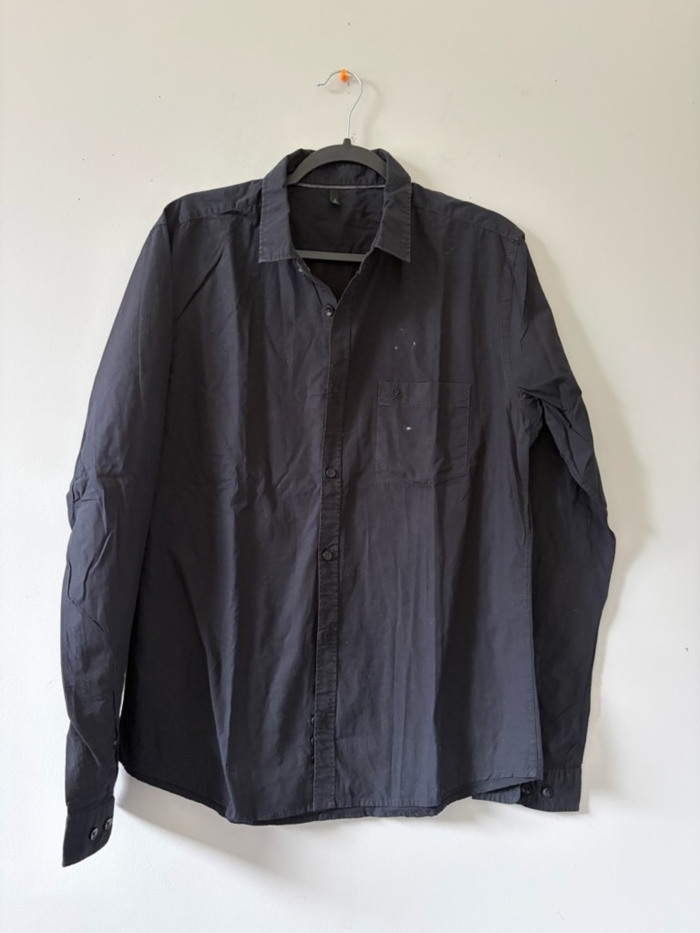 United Colors Of Benetton Men's Black Button-Down Shirt